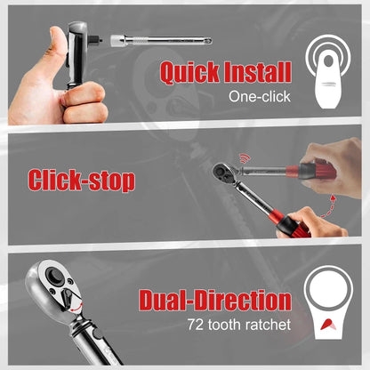 16-Piece Precision Torque Wrench Set for Bicycle Maintenance with Chrome Vanadium Steel Construction and Micro-Adjustment Capabilities
