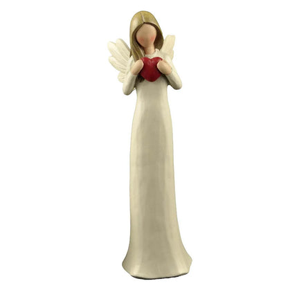 Elegant Guardian Angel Home Decor Accent made of premium synthetic resin, featuring an intricate angel design for a serene and tranquil presence.