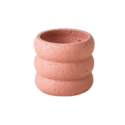 Modern minimalist cement flower pot with Nordic-inspired design, available in small and medium sizes for indoor and outdoor use