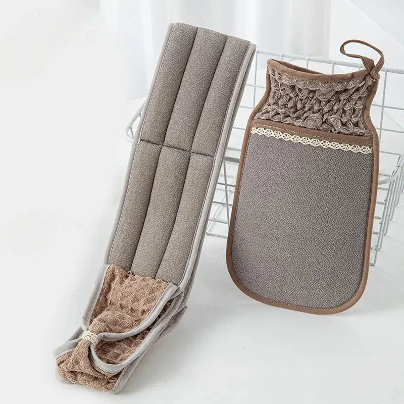 Luxurious 3-in-1 bath brush with dual-use design for exfoliating, massaging, and cleansing for radiant, glowing skin