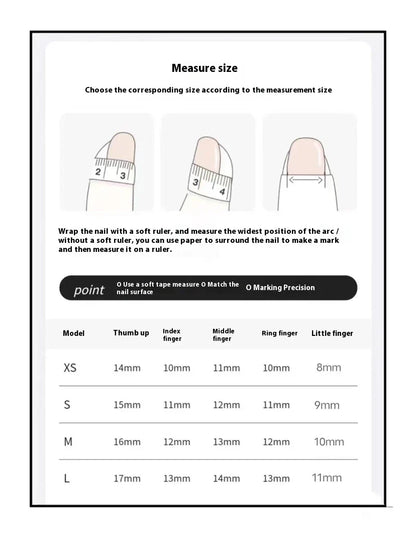 Handcrafted Almond French Nail Art in various sizes for custom wear and enhanced personal style