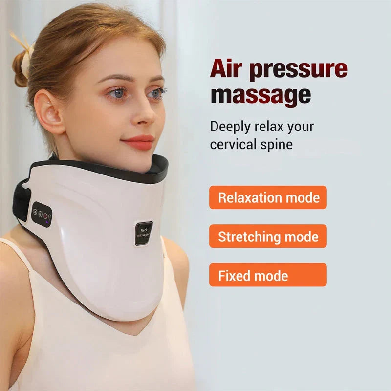 Electric air pressure neck massager with 3D wrapping design, air pressure massage, and constant temperature hot compress