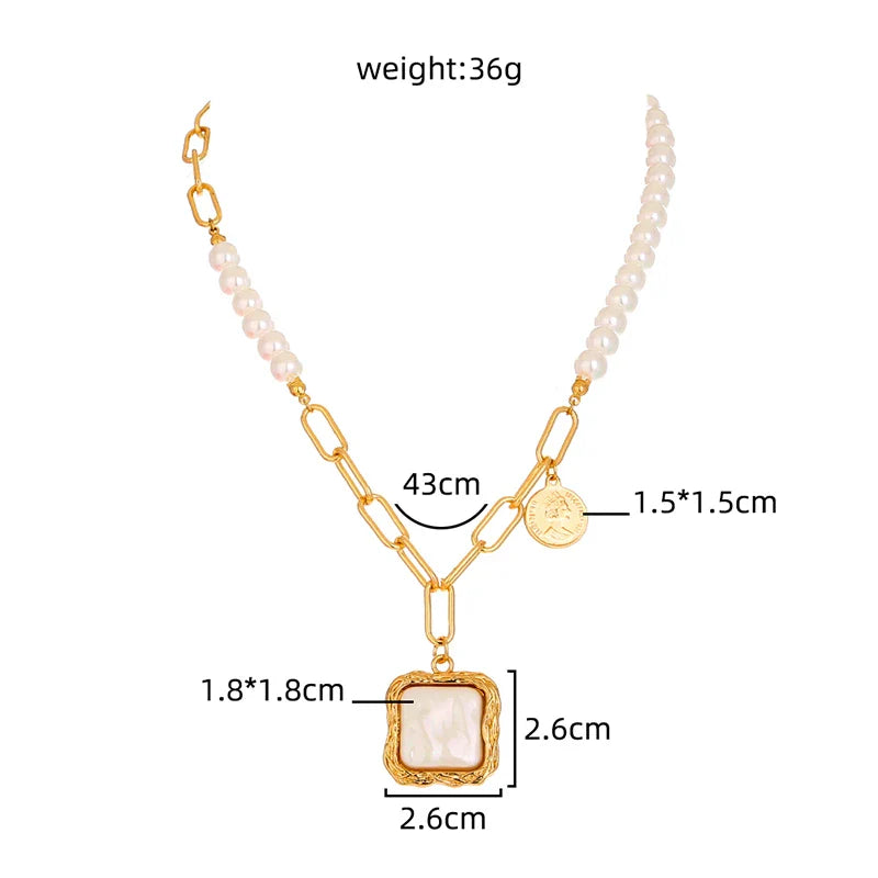 Faux Baroque Pearl Necklace with Elegant Shimmering Faux Pearls in a Refined and Sophisticated Design