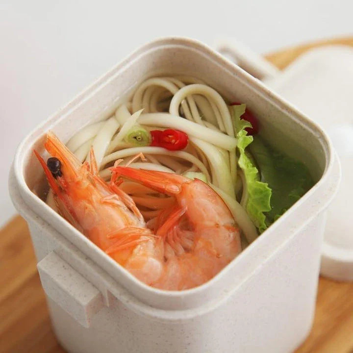 Eco-Friendly Leakproof Food Storage Container with Wheat Straw and Durable Plastic Design