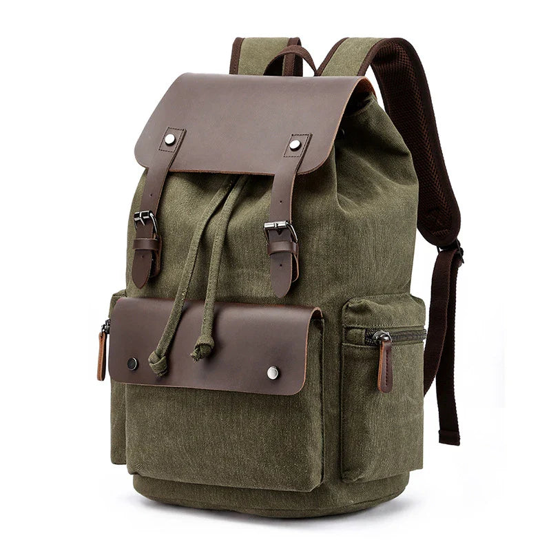 Durable canvas backpack with spacious 20-35L capacity, convenient draw-string closure, and unisex design for everyday use
