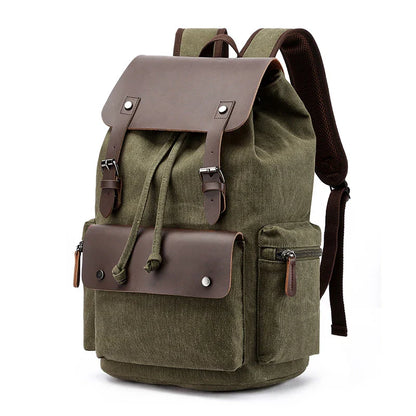 Durable canvas backpack with spacious 20-35L capacity, convenient draw-string closure, and unisex design for everyday use
