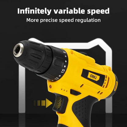 12V cordless electric screwdriver with brushless motor and LED light for DIY home improvement projects