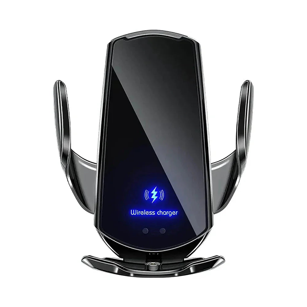 15W Fast Charging Auto-Clamping Wireless Car Charger with 360-Degree Rotation and Universal Qi Compatibility