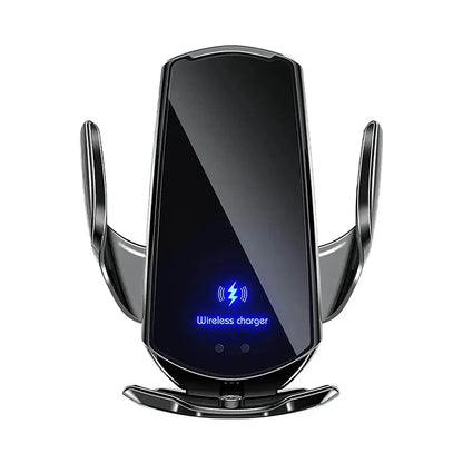 15W Fast Charging Auto-Clamping Wireless Car Charger with 360-Degree Rotation and Universal Qi Compatibility