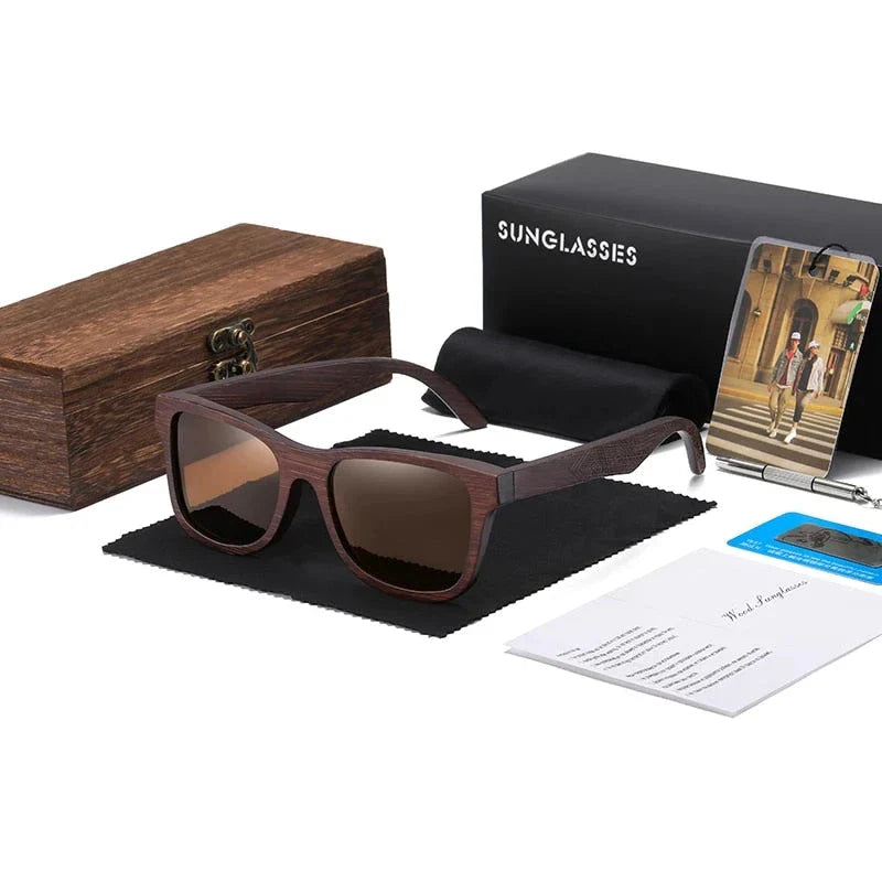 Handcrafted Bamboo Sunglasses with Polarized Lenses and Gift Box