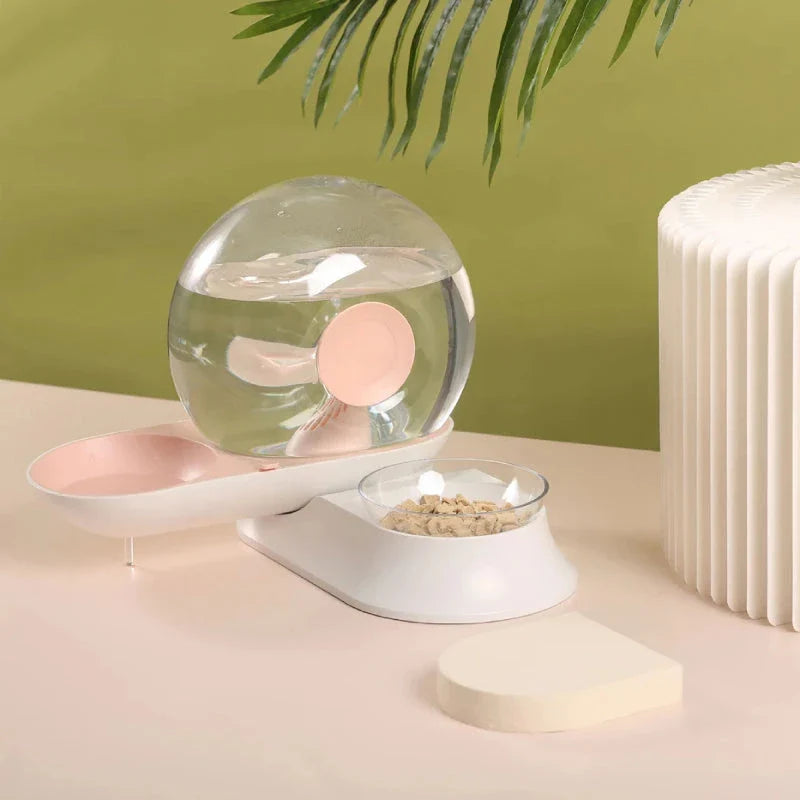 2.8L snail-shaped automatic pet water fountain in pink color for cats and dogs