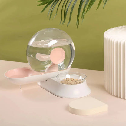 2.8L snail-shaped automatic pet water fountain in pink color for cats and dogs