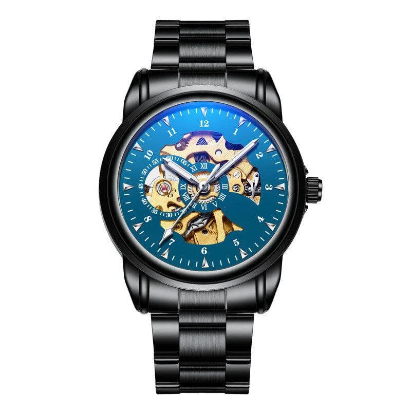 Hhomeenjoy Durable Leather Waterproof Luminous Mechanical Watch for Men