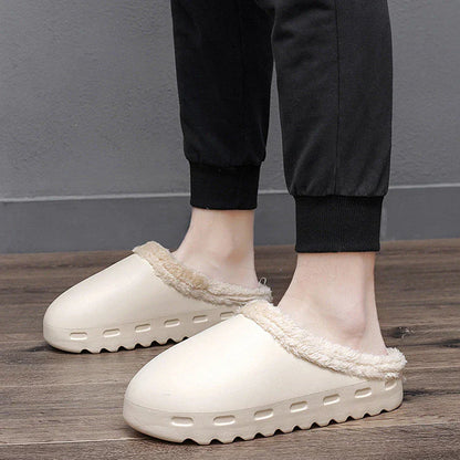 Cotton-padded Baotou slippers in various colors and sizes, providing comfort and style for casual everyday wear.