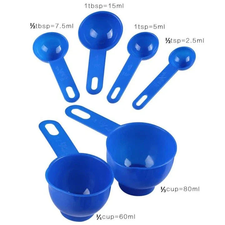 Premium 10-piece plastic measuring cups and spoons set with easy-to-read markings and durable construction.