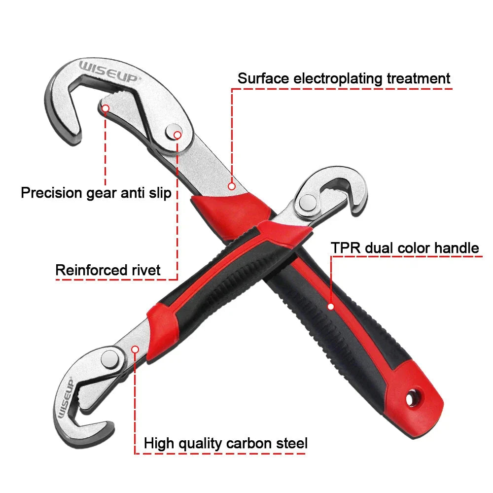 2Pcs Multifunctional Adjustable Pipe Wrench with Anti-Slip Handle, Versatile and Durable Tool for Home Repairs, Woodworking, and Machinery Maintenance