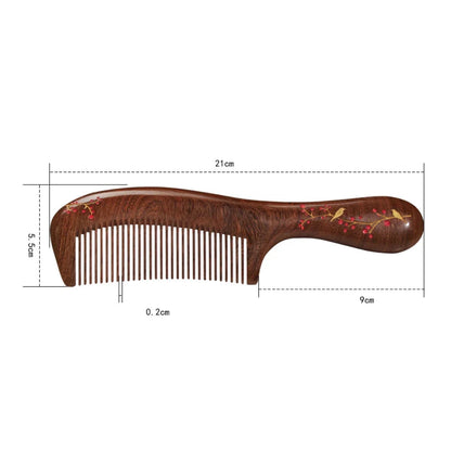 Natural Sandalwood Hair Comb with Ergonomic Design for Frizz Control and Healthy Hair