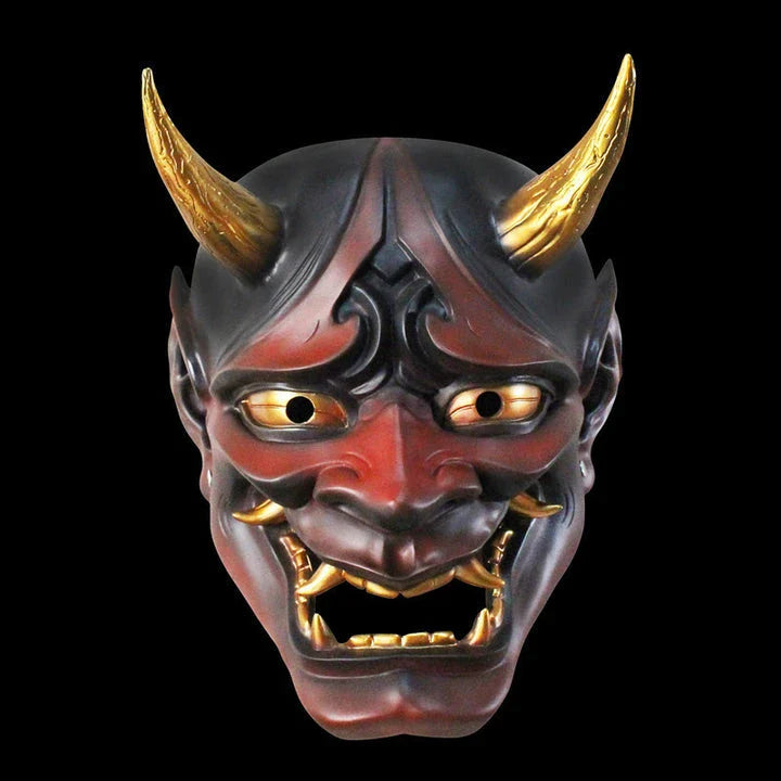 Handcrafted resin devil mask in vibrant colors for Halloween, prom, and special events