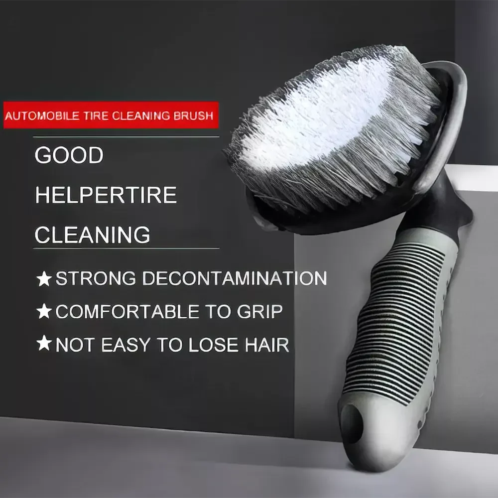 Effortless tire cleaning solution with Car Wheel Brush's unique L-shaped design, anti-slip handle, and convenient storage for a pristine car appearance.