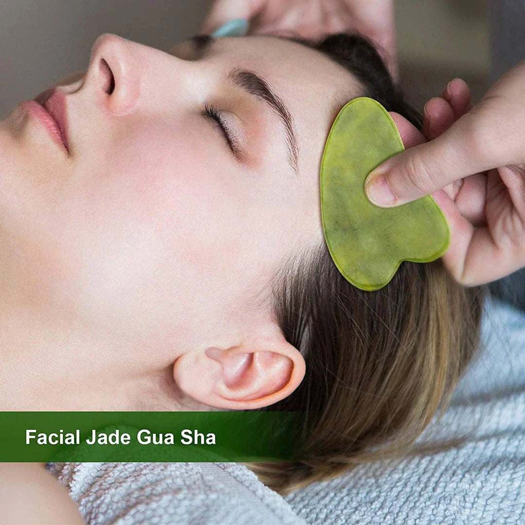 Premium natural jade roller and gua sha set for a luxurious facial massage and skin rejuvenation