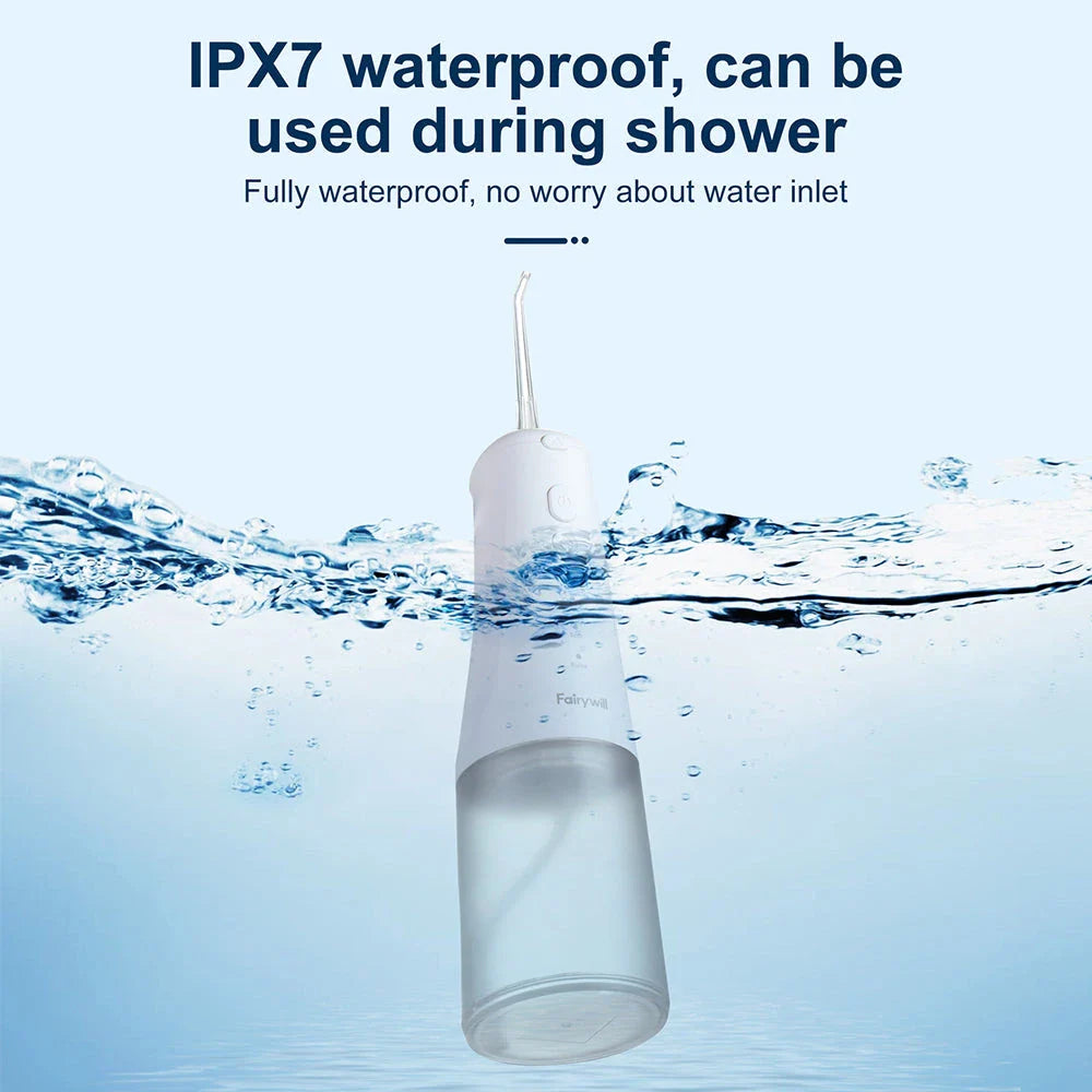 Cordless water flosser with three cleaning modes and a detachable water tank for a superior oral hygiene experience.