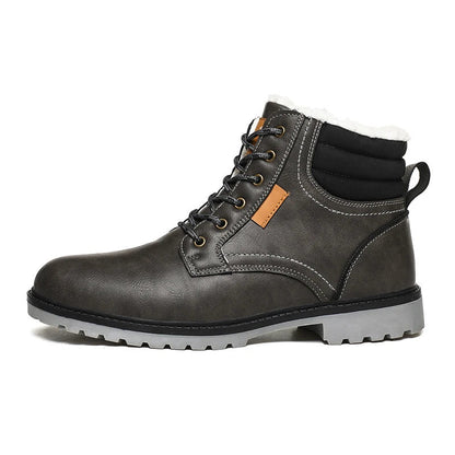 Premium fur-lined winter hiking shoes with durable rubber sole and reinforced toe and heel for outdoor adventures