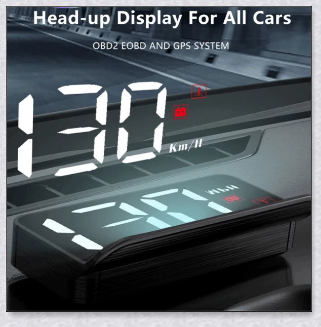 M3 Auto OBD2 GPS Head Up Display for Cars with real-time speed, compass, and satellite icon display