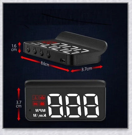 M3 Auto OBD2 GPS Head Up Display for Cars with real-time speed, compass, and satellite icon display