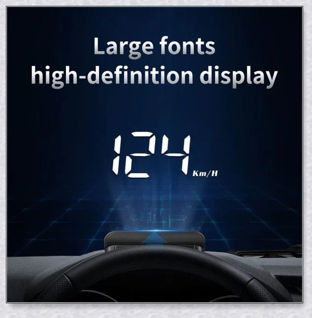 M3 Auto OBD2 GPS Head Up Display for Cars with real-time speed, compass, and satellite icon display