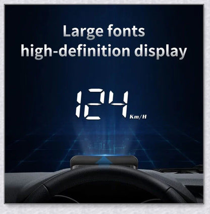 M3 Auto OBD2 GPS Head Up Display for Cars with real-time speed, compass, and satellite icon display