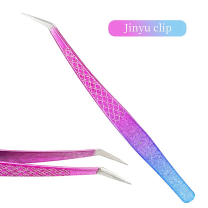 Elegant and precise eyelash tweezers with an ice flower design, perfect for salon-quality lash extensions and eyebrow grooming.