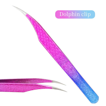 Elegant and precise eyelash tweezers with an ice flower design, perfect for salon-quality lash extensions and eyebrow grooming.