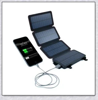 Portable solar powered charger panel with foldable design and high-capacity 8000 mAh battery for outdoor adventures