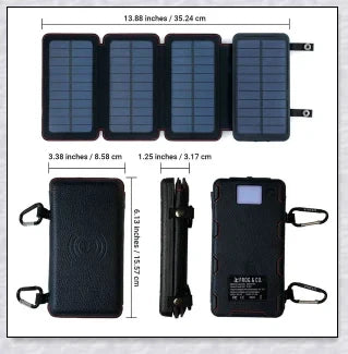 Portable solar powered charger panel with foldable design and high-capacity 8000 mAh battery for outdoor adventures