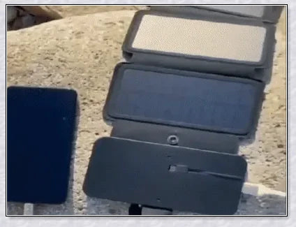Portable solar powered charger panel with foldable design and high-capacity 8000 mAh battery for outdoor adventures