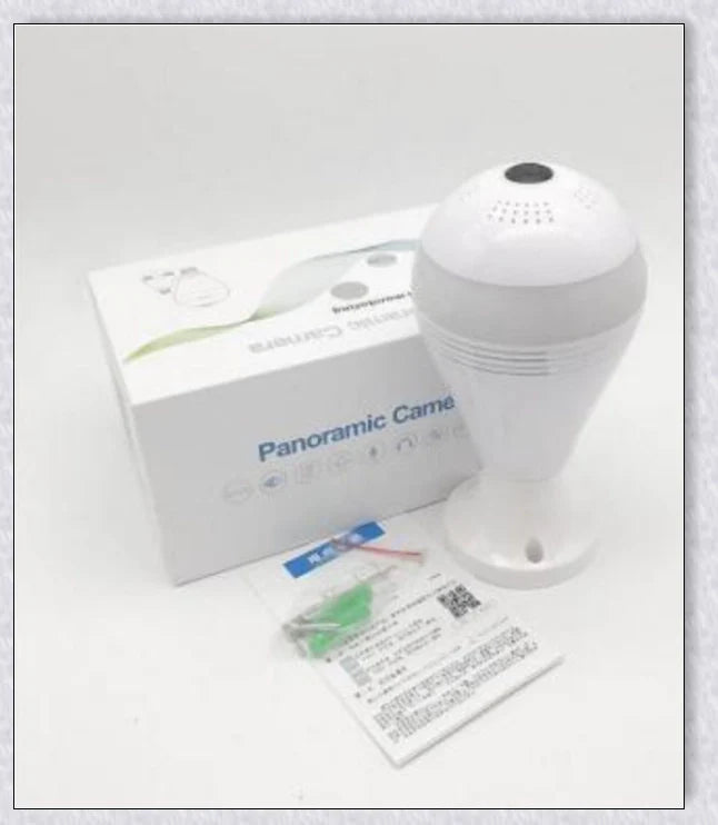 HD 1080P 360 degree panoramic wifi security camera light bulb for discreet home and office monitoring