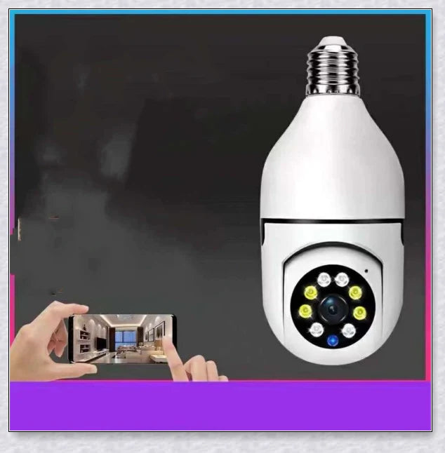 HD 1080P 360 degree panoramic wifi security camera light bulb for discreet home and office monitoring