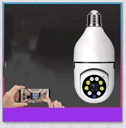 HD 1080P 360 degree panoramic wifi security camera light bulb for discreet home and office monitoring