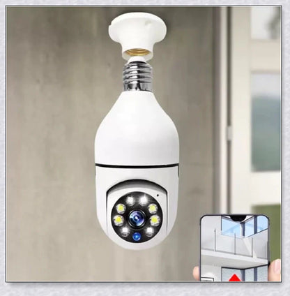 HD 1080P 360 degree panoramic wifi security camera light bulb for discreet home and office monitoring