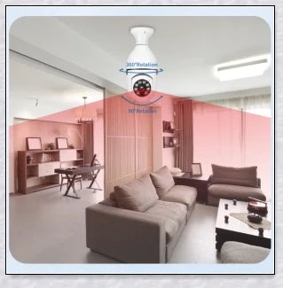 HD 1080P 360 degree panoramic wifi security camera light bulb for discreet home and office monitoring