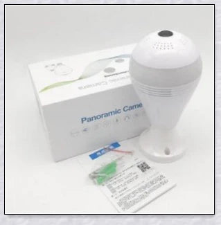 HD 1080P 360 degree panoramic wifi security camera light bulb for discreet home and office monitoring