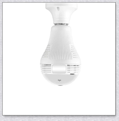 HD 1080P 360 degree panoramic wifi security camera light bulb for discreet home and office monitoring