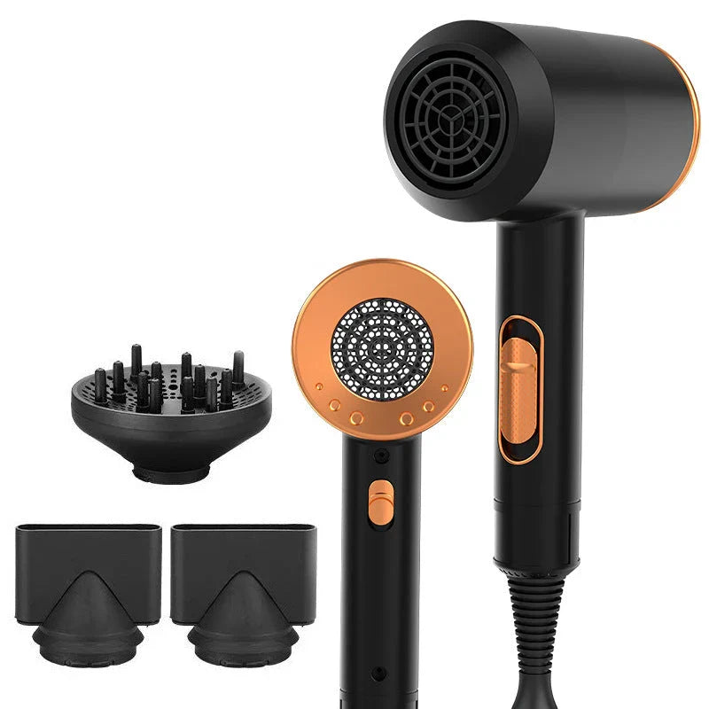 High-speed negative ion hair dryer with diffuser attachment for fast, frizz-free drying and salon-quality styling