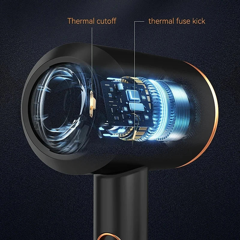 High-speed negative ion hair dryer with diffuser attachment for fast, frizz-free drying and salon-quality styling