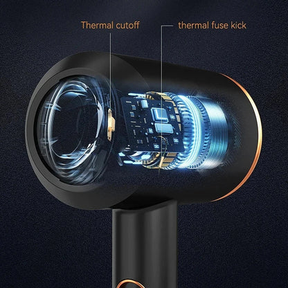 High-speed negative ion hair dryer with diffuser attachment for fast, frizz-free drying and salon-quality styling
