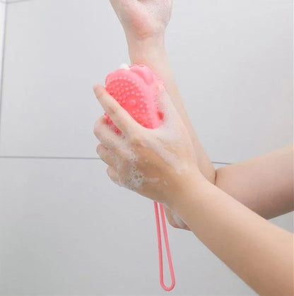 Soft, durable silicone sponge for effortless bathroom cleaning and scrubbing