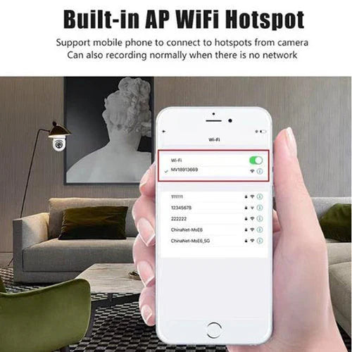 5G WiFi E27 Bulb Surveillance Camera with 360-degree coverage, night vision, and remote control capabilities for comprehensive home security