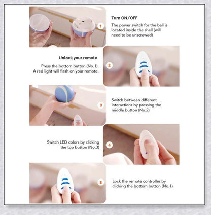 Remote Control Pet Bounce Ball - Durable, Interactive Toy with Vibrant LED Colors and Remote Control for Endless Pet Playtime Fun