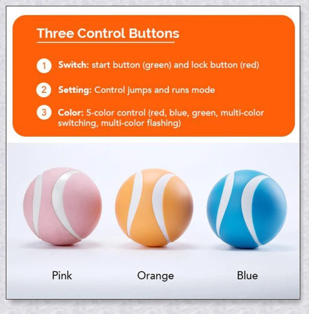Remote Control Pet Bounce Ball - Durable, Interactive Toy with Vibrant LED Colors and Remote Control for Endless Pet Playtime Fun