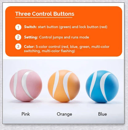 Remote Control Pet Bounce Ball - Durable, Interactive Toy with Vibrant LED Colors and Remote Control for Endless Pet Playtime Fun